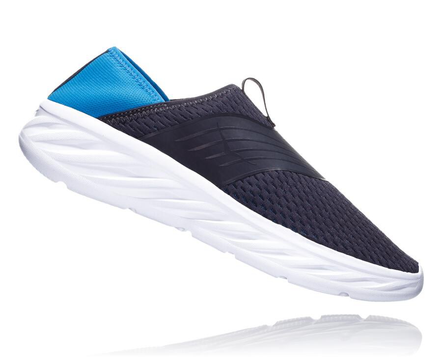 Sandalias Hoka One One Hombre - Ora Recovery - Azul Marino/Blancas - NFM637985